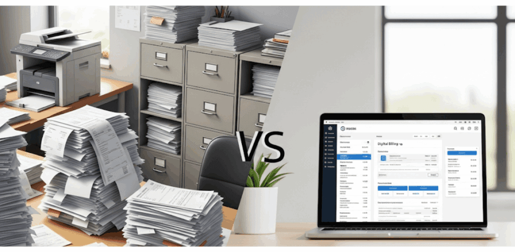 paper invoices vs. digital billing